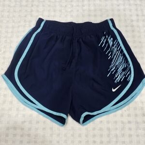 Nike Women's Dark Blue and Teal Athletic Shorts